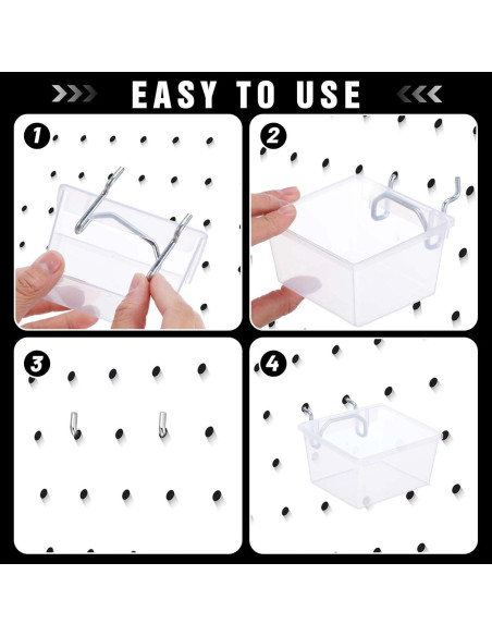 16 Organizadores Transparentes para Tablero de Clavos Mekueeex