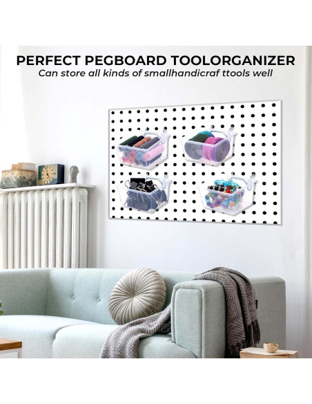 16 Organizadores Transparentes para Tablero de Clavos Mekueeex