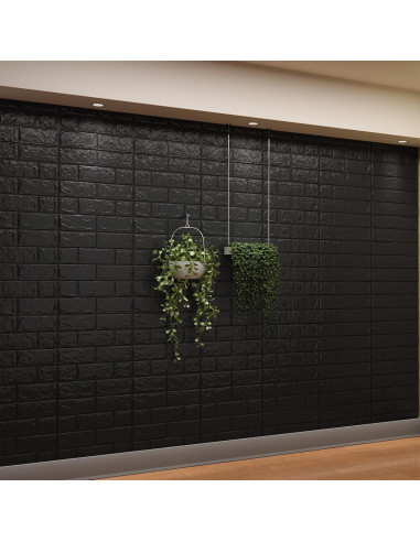 Paneles de Pared 3D Autoadhesivos Greymond Ladrillo Falso Negro 30PCS