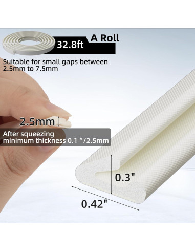 Cinta Aislante de Espuma en V cuysfead 10 m Blanco