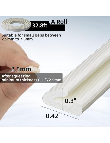 Cinta Aislante de Espuma en V cuysfead 10 m Blanco