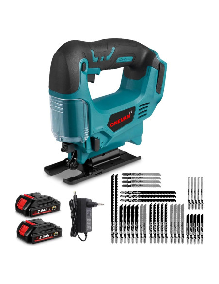 Sierra de calar inalámbrica ONEVAN 20V con 2 baterías y 35 hojas