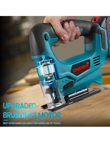 Sierra de calar inalámbrica ONEVAN 20V con 2 baterías y 35 hojas