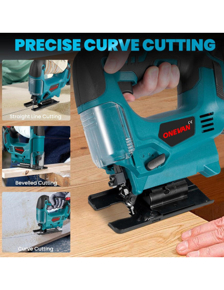Sierra de calar inalámbrica ONEVAN 20V con 2 baterías y 35 hojas