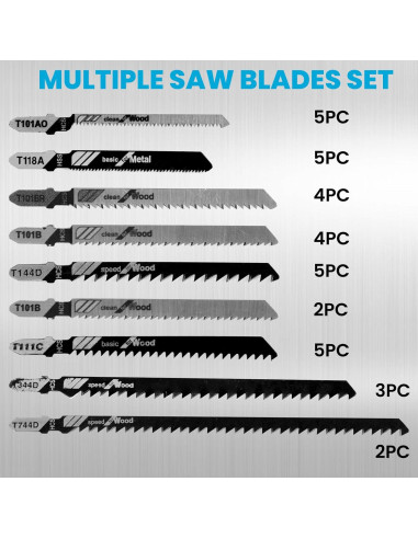 Sierra de calar inalámbrica ONEVAN 20V con 2 baterías y 35 hojas