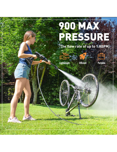 Lavadora a Presión Inalámbrica Wadaddy J-11 900 PSI 2.27 kg