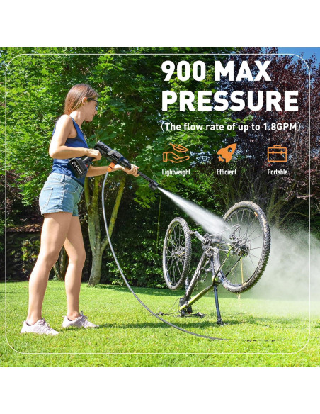 Lavadora a Presión Inalámbrica Wadaddy J-11 900 PSI 2.27 kg