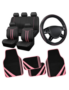 Juego Completo Fundas de Asiento CAR PASS Negro y Rosa