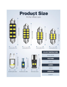 Kit de Luces LED de Interior Xdoar 42 PCS 400 Lúmenes 12V 2