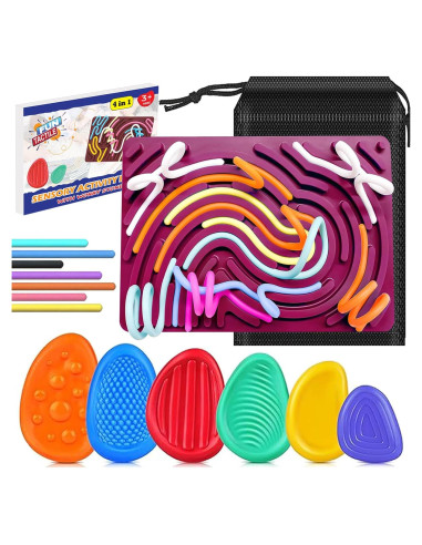Tablero Sensorial de Silicona FUN TACTILE con 6 Piedras Texturizadas