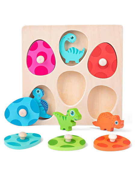 Rompecabezas de Madera Montessori LZDMY Dinosaurio 28x15 cm