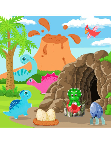 Rompecabezas de Madera Montessori LZDMY Dinosaurio 28x15 cm