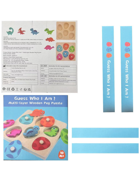 Rompecabezas de Madera Montessori LZDMY Dinosaurio 28x15 cm