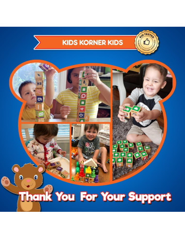 Bloques de Alfabeto Bilingües Kids Korner - 30 Bloques de Madera