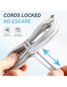 Organizador de Cables de Datos Crymoy 30 Piezas Silicona 2