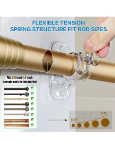 Soportes de Varilla de Cortina Adhesivos MUAKIOY - Paquete de 18 2