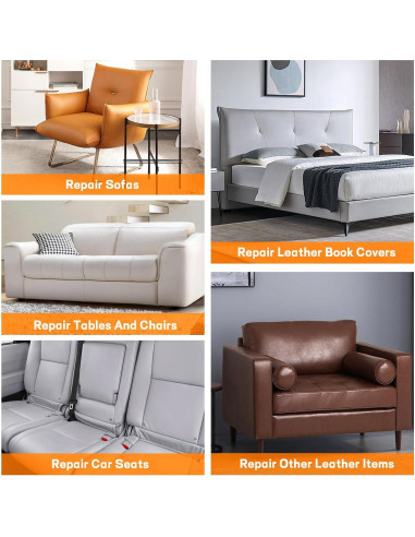 Kit de Reparación de Cuero HIDARIRYO 8 Piezas 20x30 cm Gris