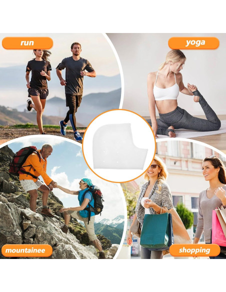4 Pares Protectores de Talón de Gel Silicona TIESOME Alivio Dolor