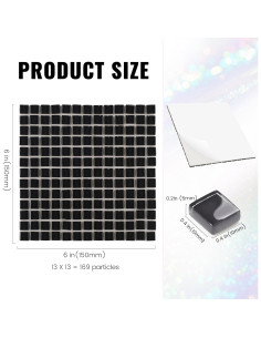169 Partículas Mosaico Autoadhesivas NicesungDECO Negro 1x1 cm 2