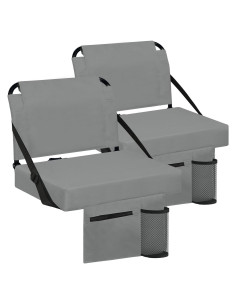 Asiento de Estadio Besunbar con Respaldo y Cojín - Gris