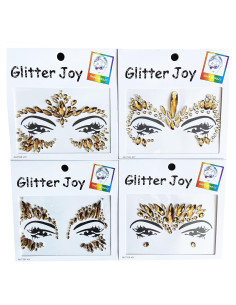 Gemas Faciales Adhesivas LEOARS - 4 Estilos Café Claro