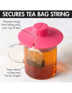 Amigo de Bolsa de Té Primula de Silicona Rosa, 10.5 cm 2