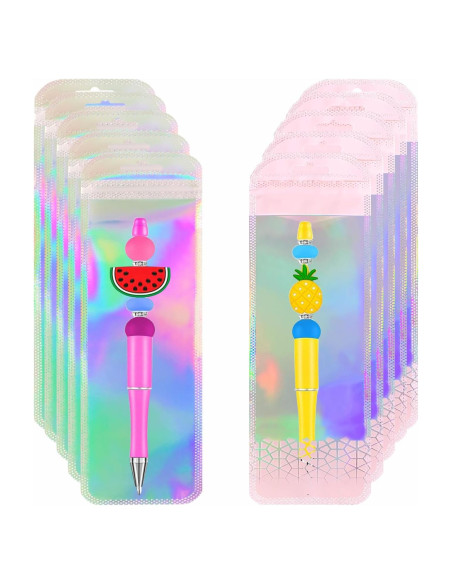 100 Bolsas Holográficas Reutilizables BOBECI 7x22 cm Ziplock