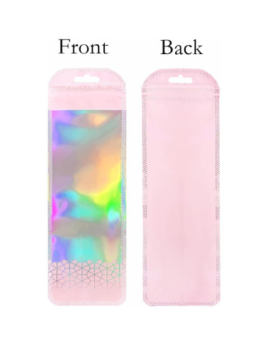 100 Bolsas Holográficas Reutilizables BOBECI 7x22 cm Ziplock