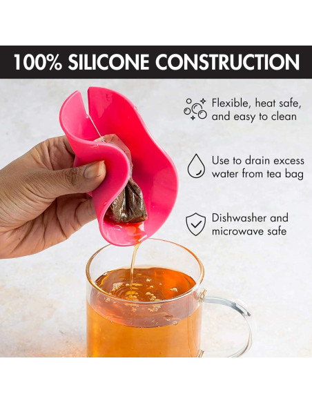 Amigo de Bolsa de Té Primula de Silicona Rosa, 10.5 cm