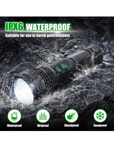 Paquete de 2 Linternas Recargables LED Northlet 100000 Lúmenes 2