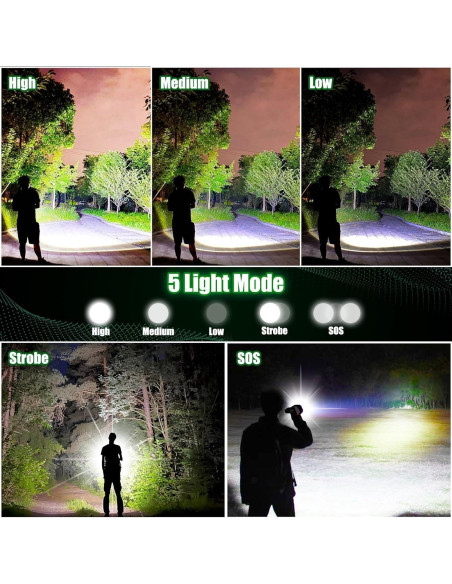 Paquete de 2 Linternas Recargables LED Northlet 100000 Lúmenes