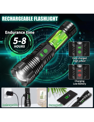 Paquete de 2 Linternas Recargables LED Northlet 100000 Lúmenes