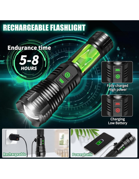 Paquete de 2 Linternas Recargables LED Northlet 100000 Lúmenes