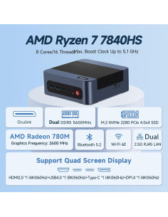 Mini PC Gaming Reatan Alloy-X Ryzen 7 7840HS 32GB 1TB SSD 2