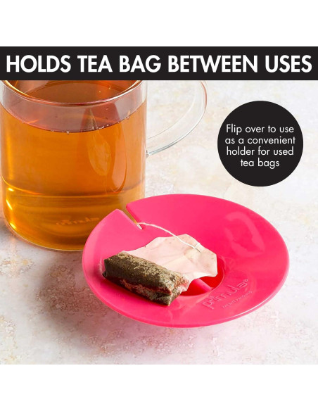 Amigo de Bolsa de Té Primula de Silicona Rosa, 10.5 cm