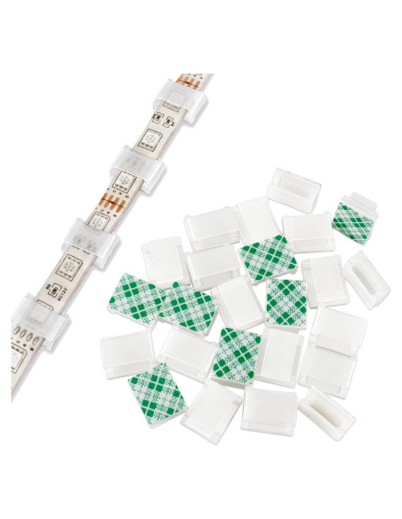 Clips de Montaje GooChan para Tiras de Luz 10mm - 100 Piezas Clips de Montaje GooChan para Tiras de Luz 10mm - 100 Piezas