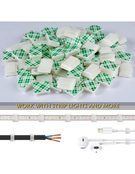 Clips de Montaje GooChan para Tiras de Luz 10mm - 100 Piezas Clips de Montaje GooChan para Tiras de Luz 10mm - 100 Piezas