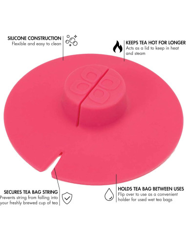 Amigo de Bolsa de Té Primula de Silicona Rosa, 10.5 cm