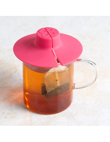 Amigo de Bolsa de Té Primula de Silicona Rosa, 10.5 cm