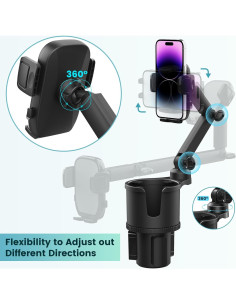 Soporte para Teléfono Easkkty en Portavasos para Coche Ajustable 2