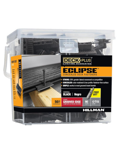 Sujetadores Ocultos Deck Plus Eclipse Ozco, Acero Inoxidable, 90 Pzas