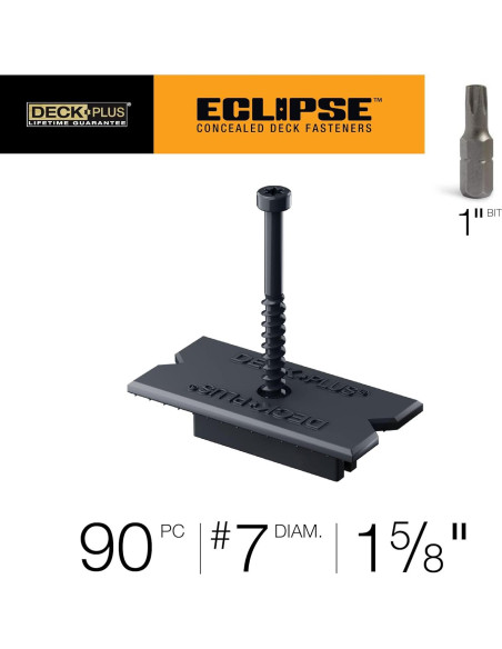 Sujetadores Ocultos Deck Plus Eclipse Ozco, Acero Inoxidable, 90 Pzas