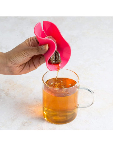Amigo de Bolsa de Té Primula de Silicona Rosa, 10.5 cm