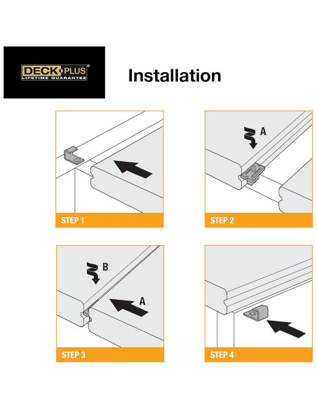 Sujetadores Ocultos Deck Plus Eclipse Ozco, Acero Inoxidable, 90 Pzas