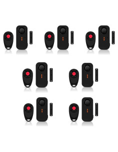 Alarma Inalámbrica de Puerta NineLeaf 108dB Control Remoto 7Pack