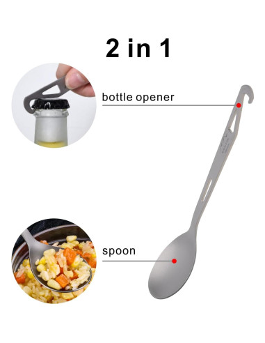 Juego de Cucharas de Camping SANTTA 2 Piezas Titanio 35g