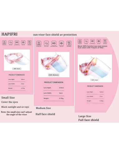 Protector Facial UV Hapifri Visera Solar Unisex UPF 70+