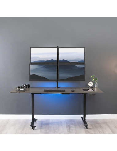 Soporte Cuádruple para Monitor VIVO STAND-V004 30" Negro