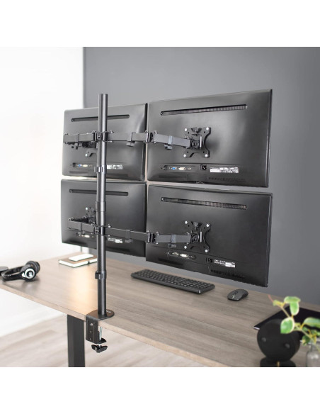 Soporte Cuádruple para Monitor VIVO STAND-V004 30" Negro