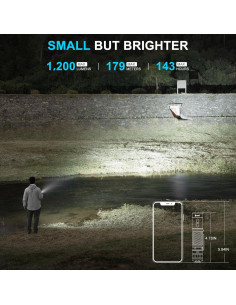 Linterna Recargable WUBEN C3 1200 Lúmenes LED IP68 Verde 2